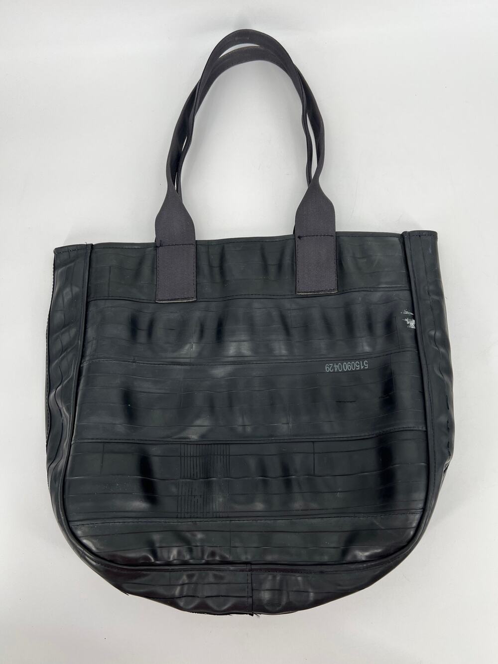 Alchemy Goods Shoulder Tote Bag Upcycled Bicycle Inner Tube Large Open Top Black